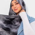 Garnished Linen hijab ( Vlvet Grey )