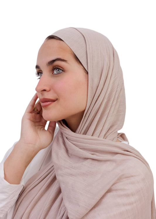 Elegant Kuwaiti Scarf With Bandana ( Beige )