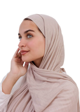 Elegant Kuwaiti Scarf With Bandana ( Beige )