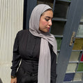 Elegant Kuwaiti Scarf With Bandana (Soft Gray )