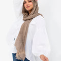 Ruffled Linen Hijab ( Ash Brown)