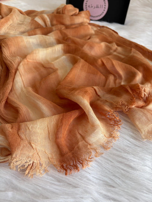 Colourful Linen Scarf ( Light Orange )
