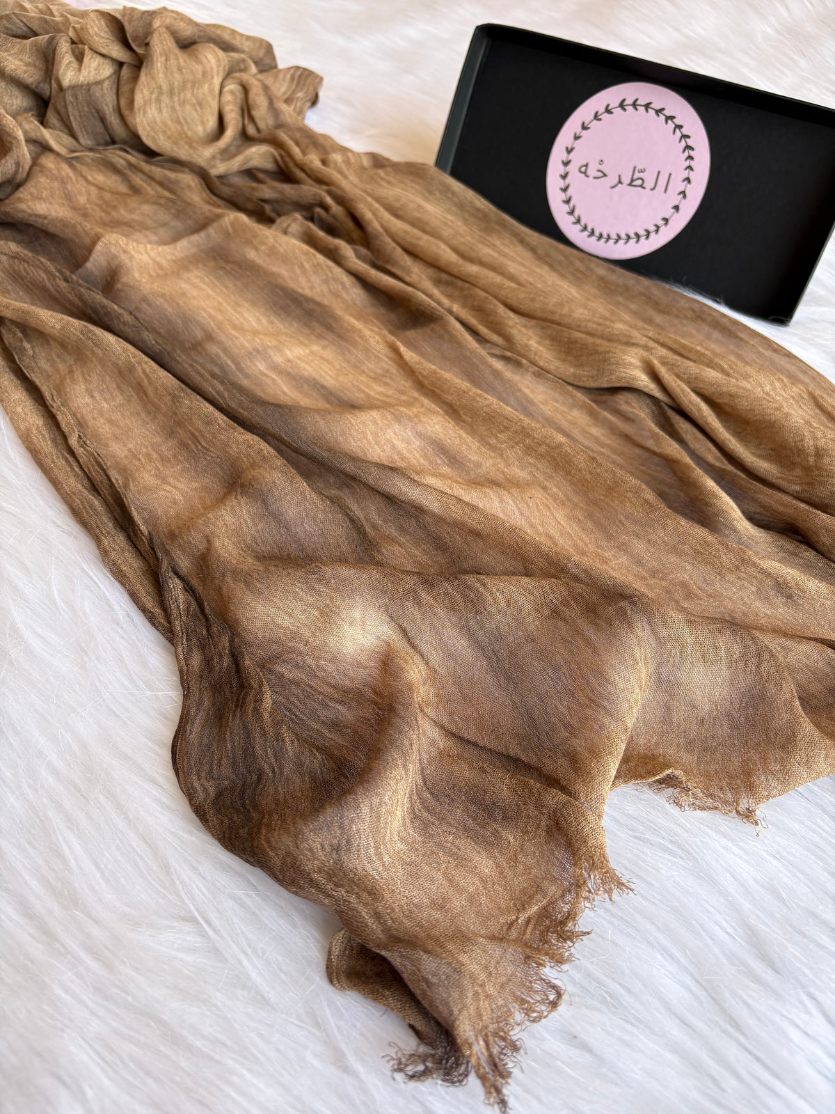 Colourful Linen Scarf ( Light Brwon )