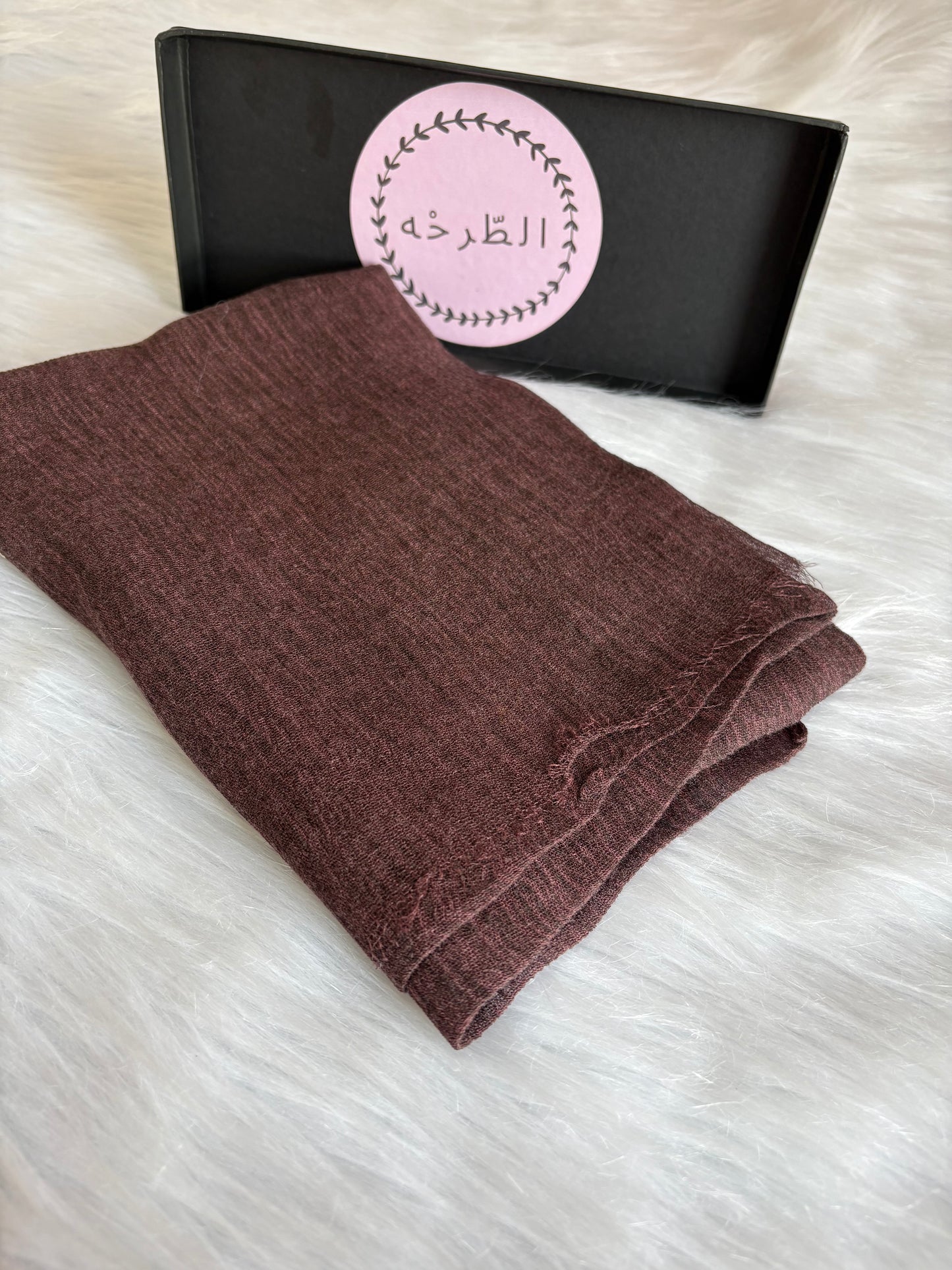 Ruffled Linen Hijab ( Dark Purple)