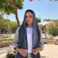 Messy Chiffon Hijab ( Blue )
