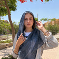 Messy Chiffon Hijab ( Blue )