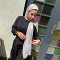 Elegant Kuwaiti Scarf With Bandana (Soft Gray )