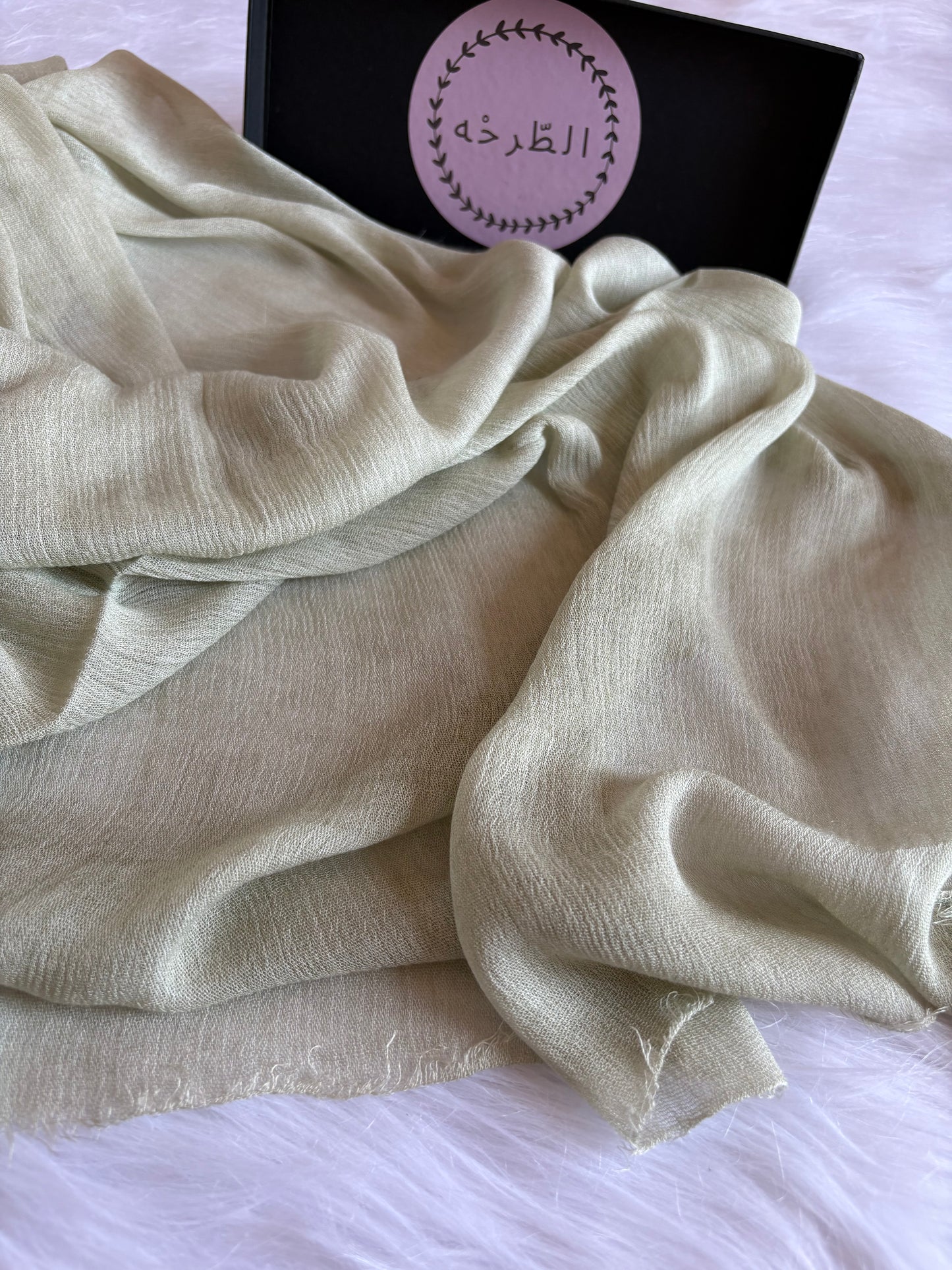 Ruffled Linen Hijab ( Pestachio)