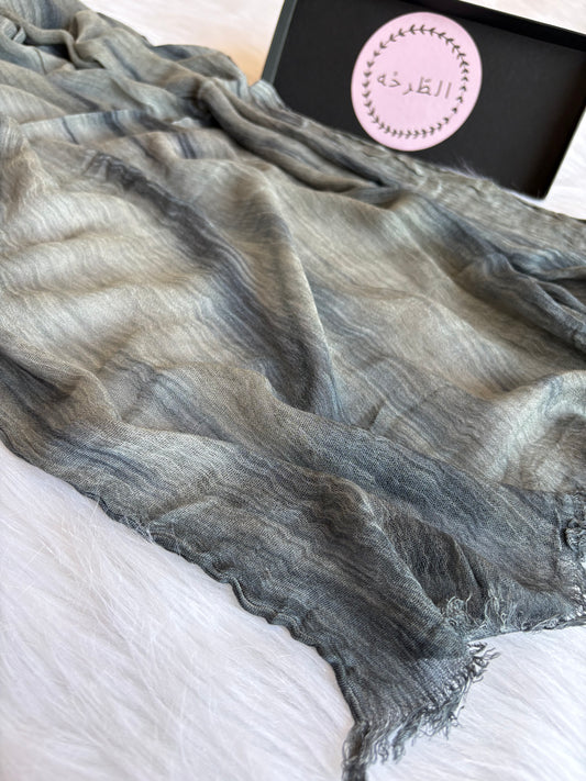 Colourful Linen Scarf ( Dark Grey )