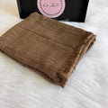 Ruffled Linen Hijab ( Brown)