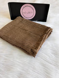 Ruffled Linen Hijab ( Brown)