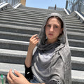 Messy Chiffon Hijab ( Gray)