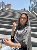 Messy Chiffon Hijab ( Gray)
