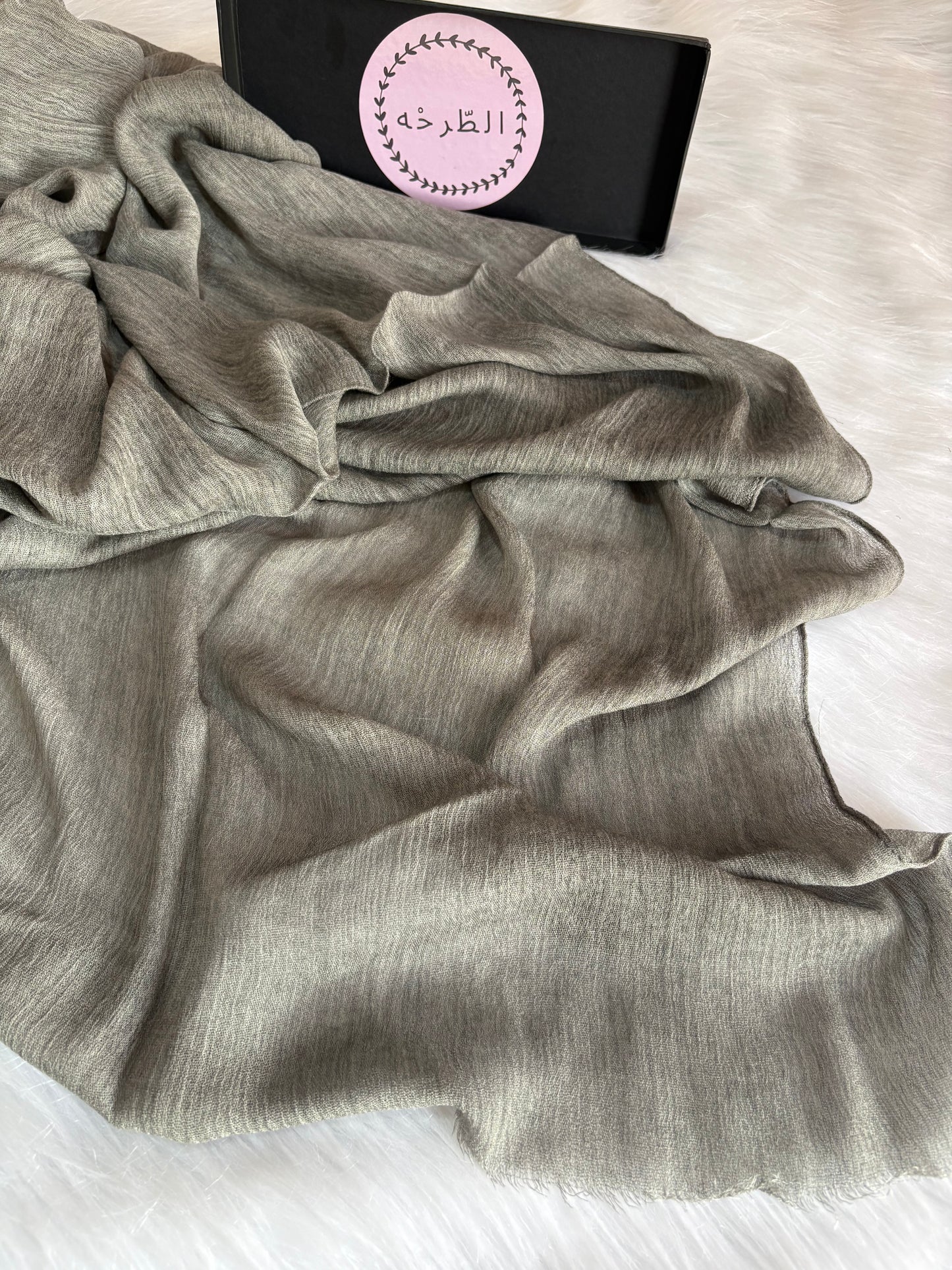 Ruffled Linen Hijab ( Gray)
