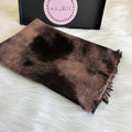 Garnished Linen hijab (Vlvet Light Brown)