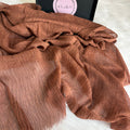 Ruffled Linen Hijab ( Stone)