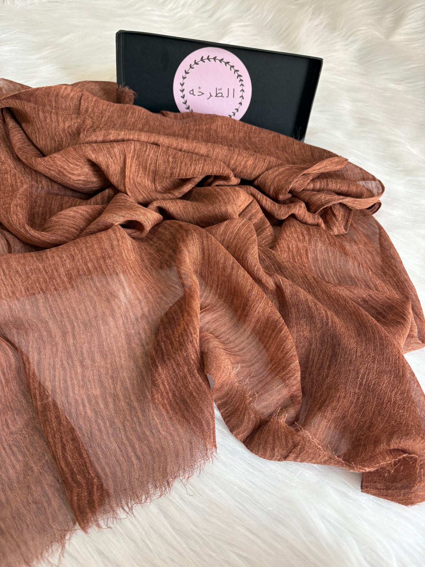 Ruffled Linen Hijab ( Stone)