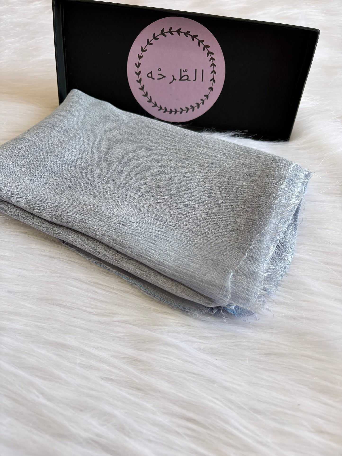 Ruffled Linen Hijab ( Baby blue)