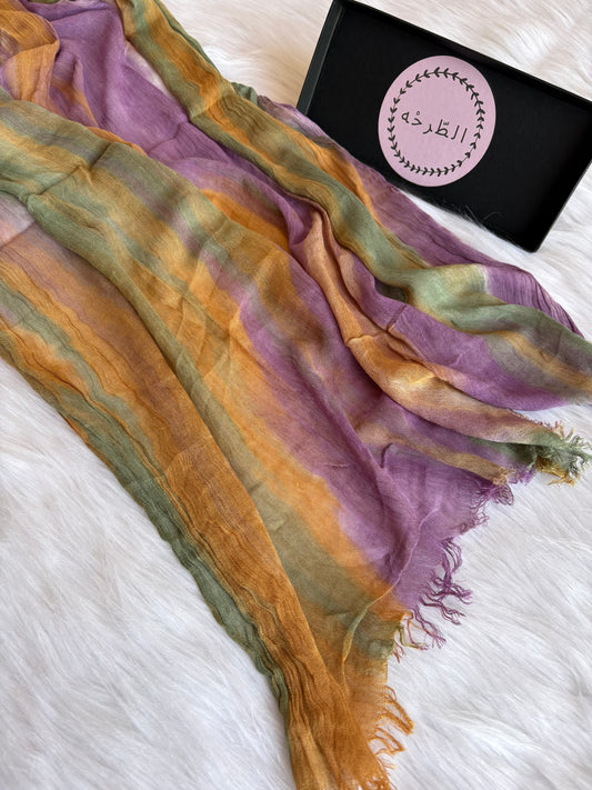 Colourful Linen Scarf ( Mix Purple)