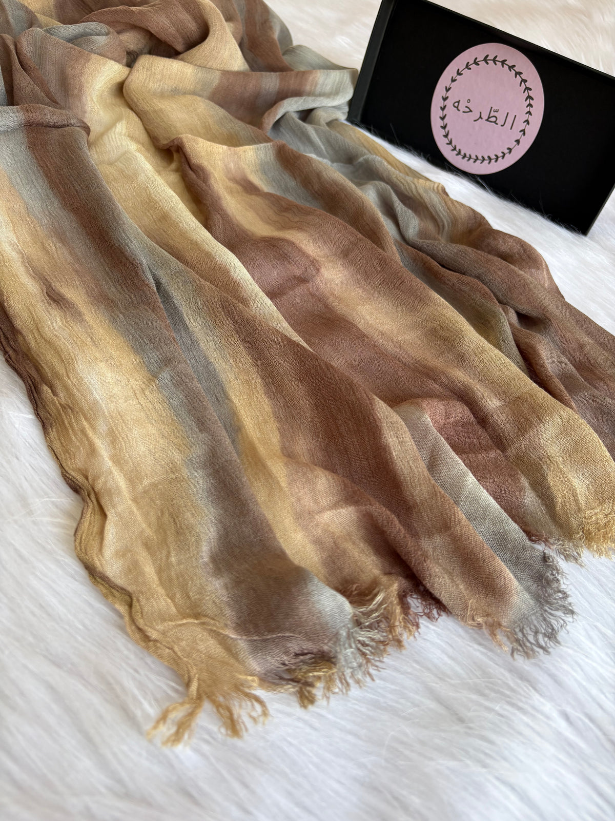 Colourful Linen Scarf ( Mix Beige )
