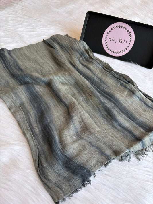 Colourful Linen Scarf ( Dark Grey )