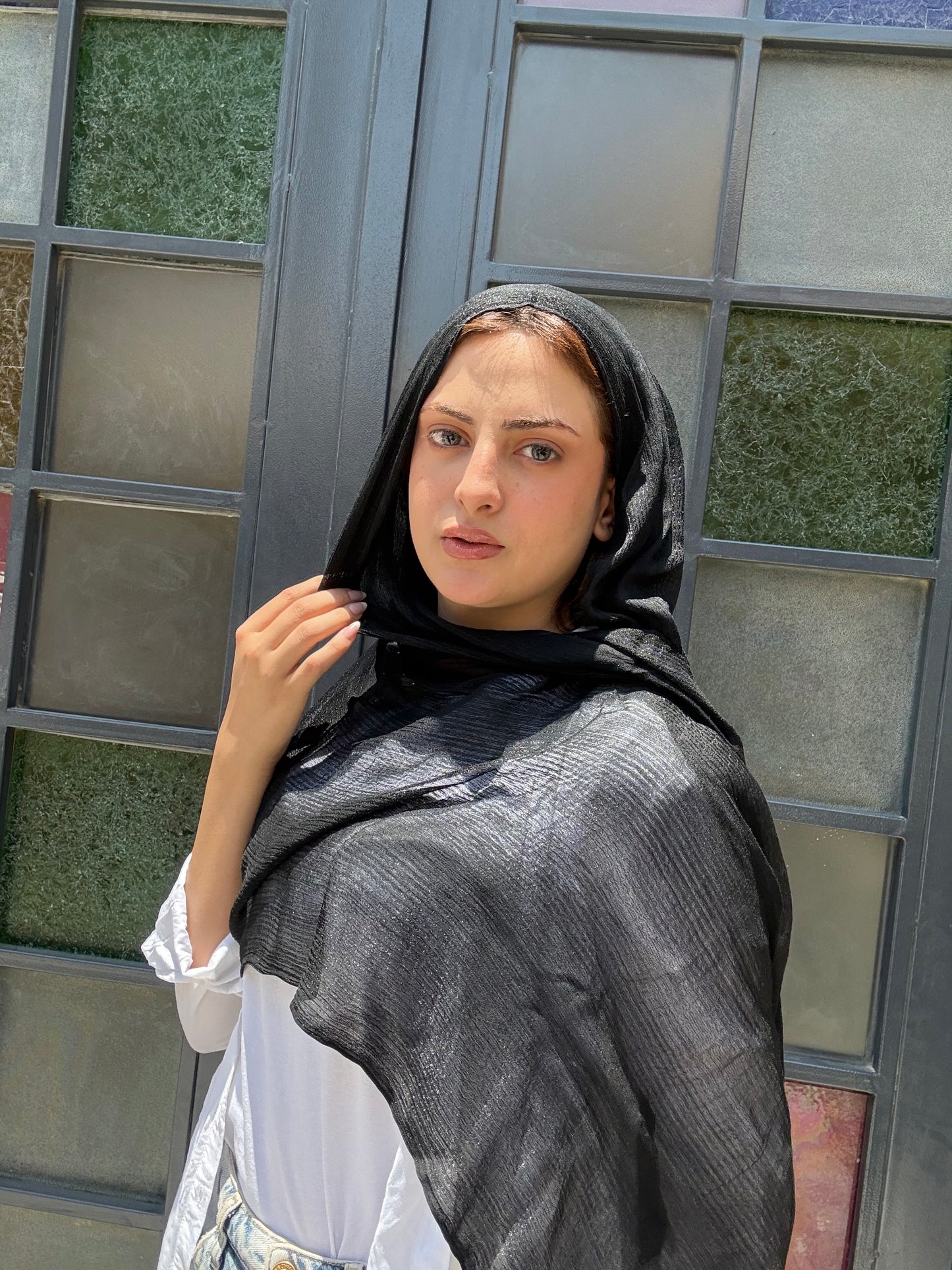 Messy Chiffon Hijab ( Black )