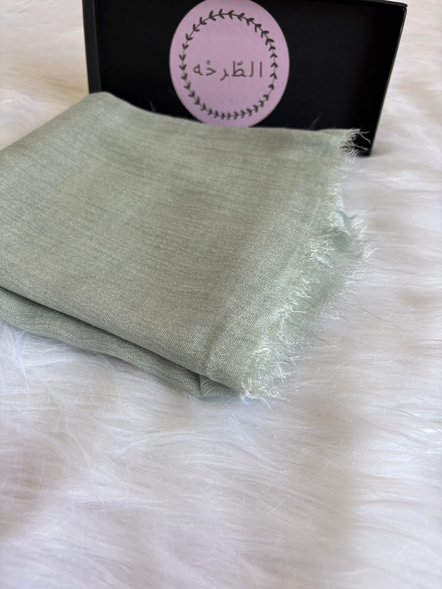Ruffled Linen Hijab ( Mint Green)
