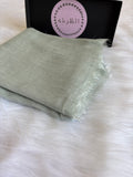 Ruffled Linen Hijab ( Mint Green)