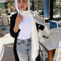 Messy Chiffon Hijab ( Off White )