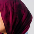 Garnished Linen hijab (Vlvet Burgandy)