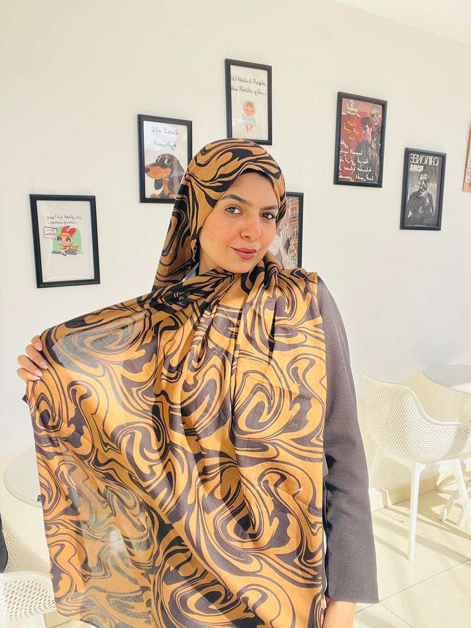 Printed Modal Hijab ( Marbella Brown)