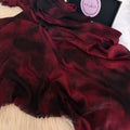 Garnished Linen hijab (Vlvet Burgandy)