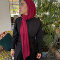 Elegant Kuwaiti Scarf With Bandana ( Burgandy )
