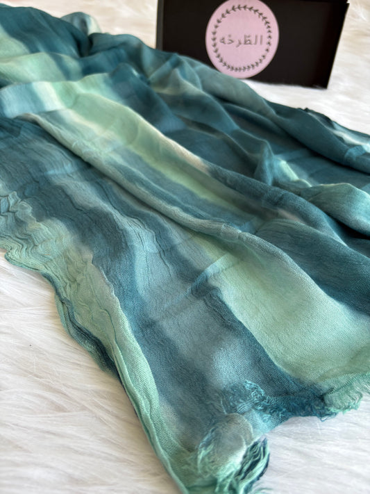 Colourful Linen Scarf ( Mint )