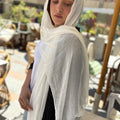 Messy Chiffon Hijab ( Off White )