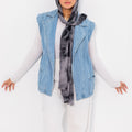 Garnished Linen hijab ( Vlvet Grey )