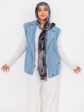 Garnished Linen hijab ( Vlvet Grey )