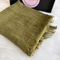 Ruffled Linen Hijab ( Kiwi )