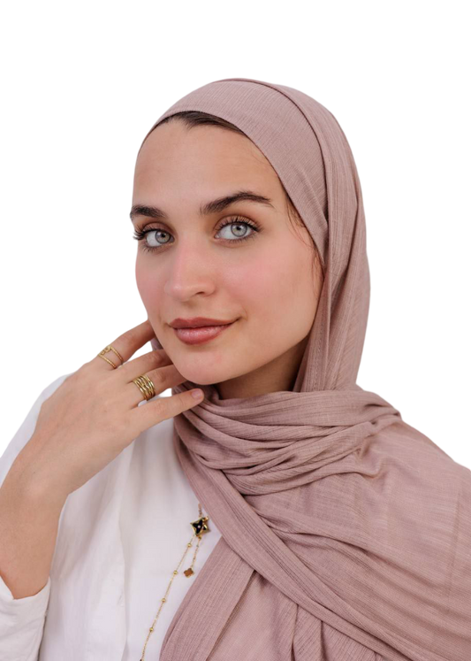 Elegant Kuwaiti Scarf With Bandana ( Nude )