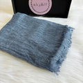 Ruffled Linen Hijab ( Soft Blue )