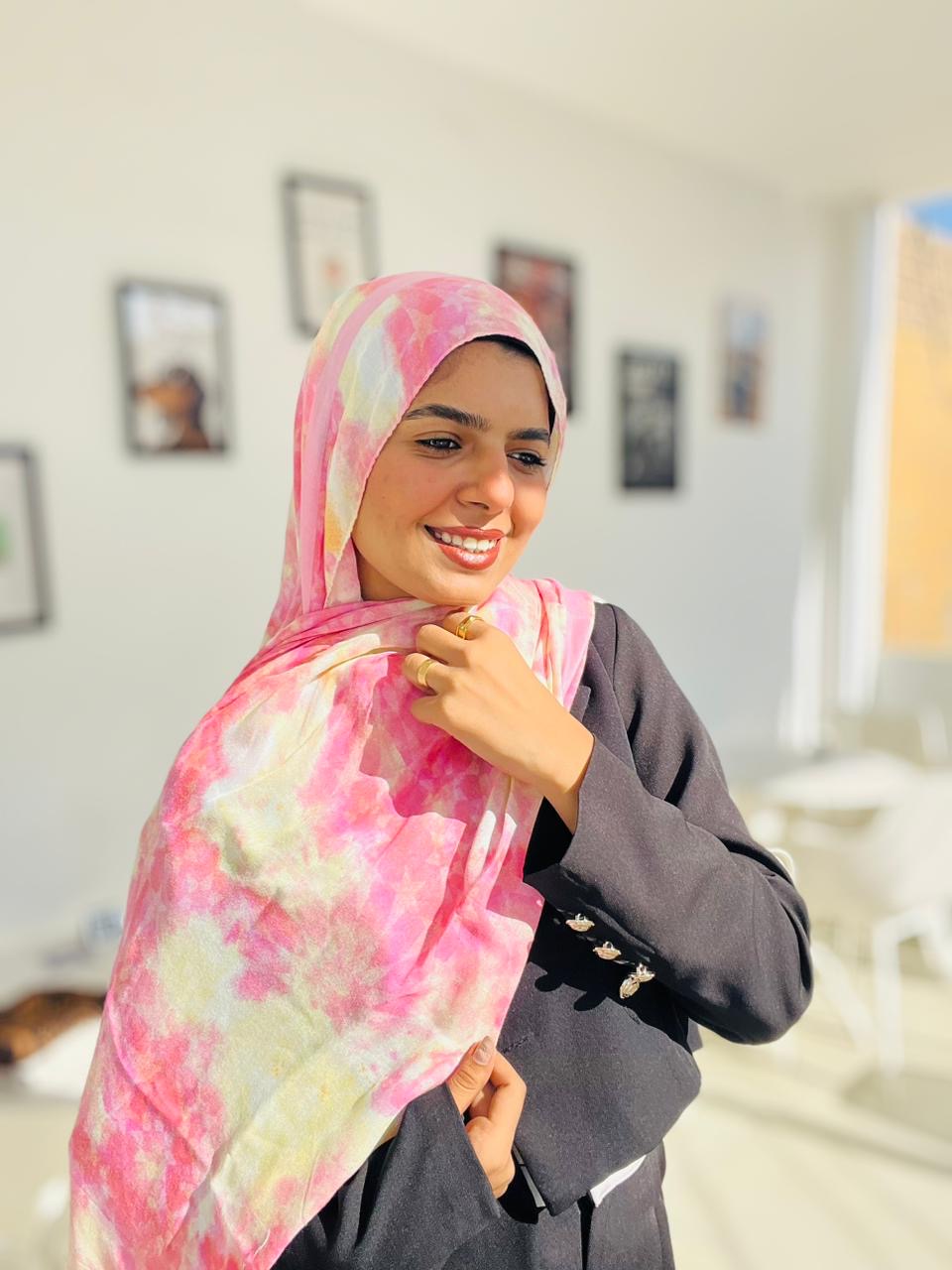 Printed Modal Hijab ( Rose )