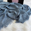 Ruffled Linen Hijab ( Soft Blue )