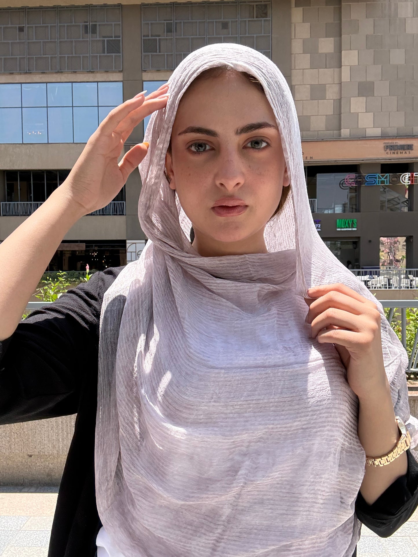 Messy Chiffon Hijab ( Powder Pink )
