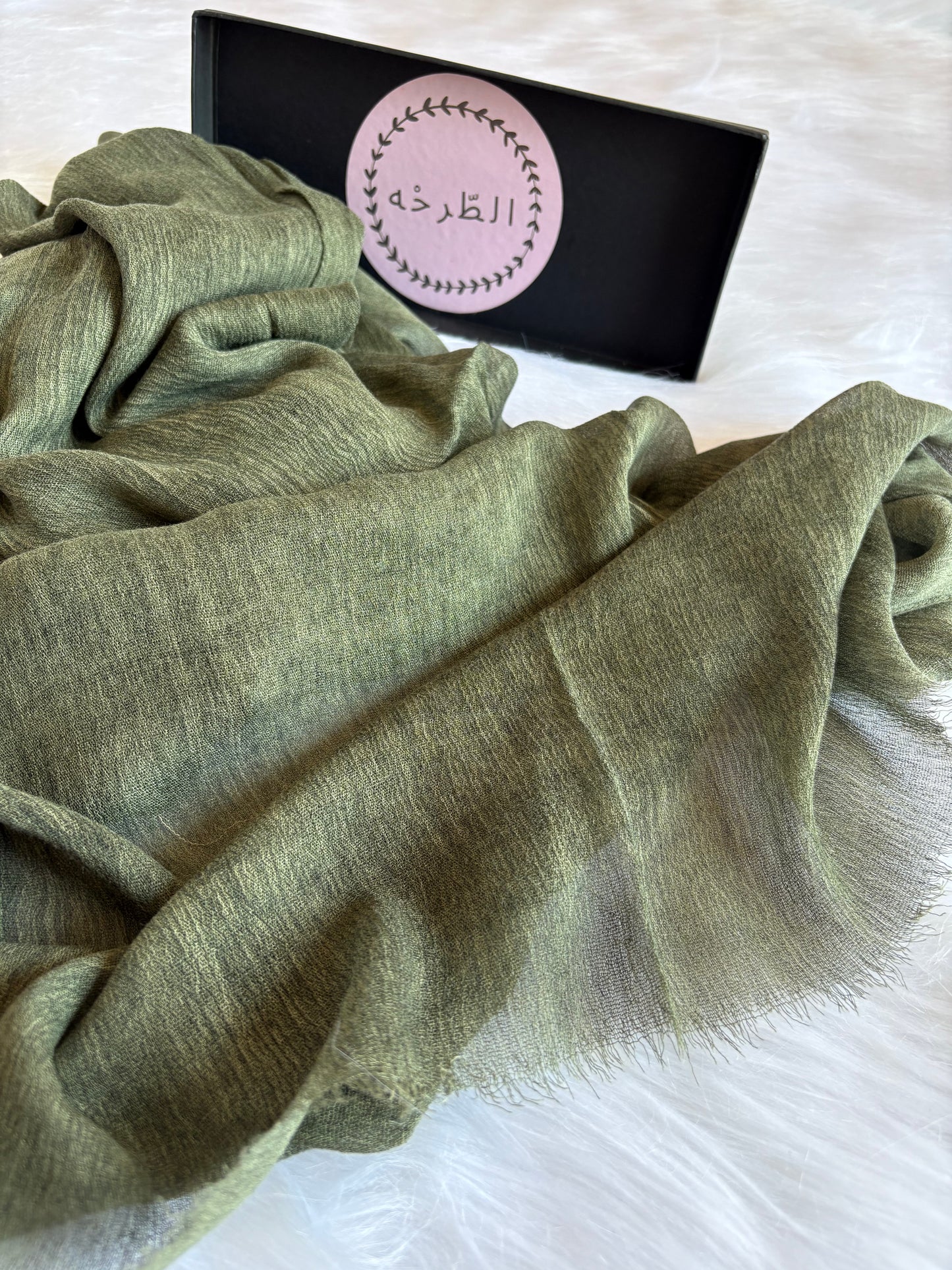 Ruffled Linen Hijab ( Royal green)