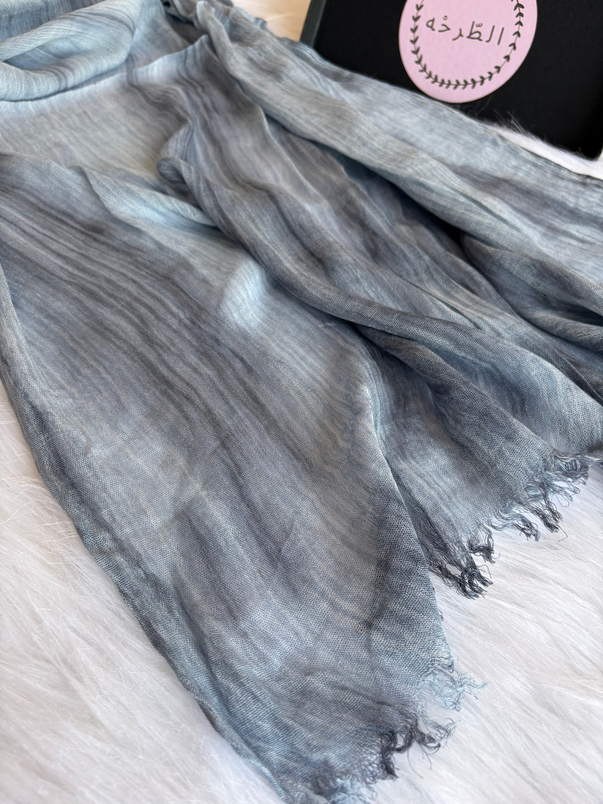 Colourful Linen Scarf ( Mix Grey )