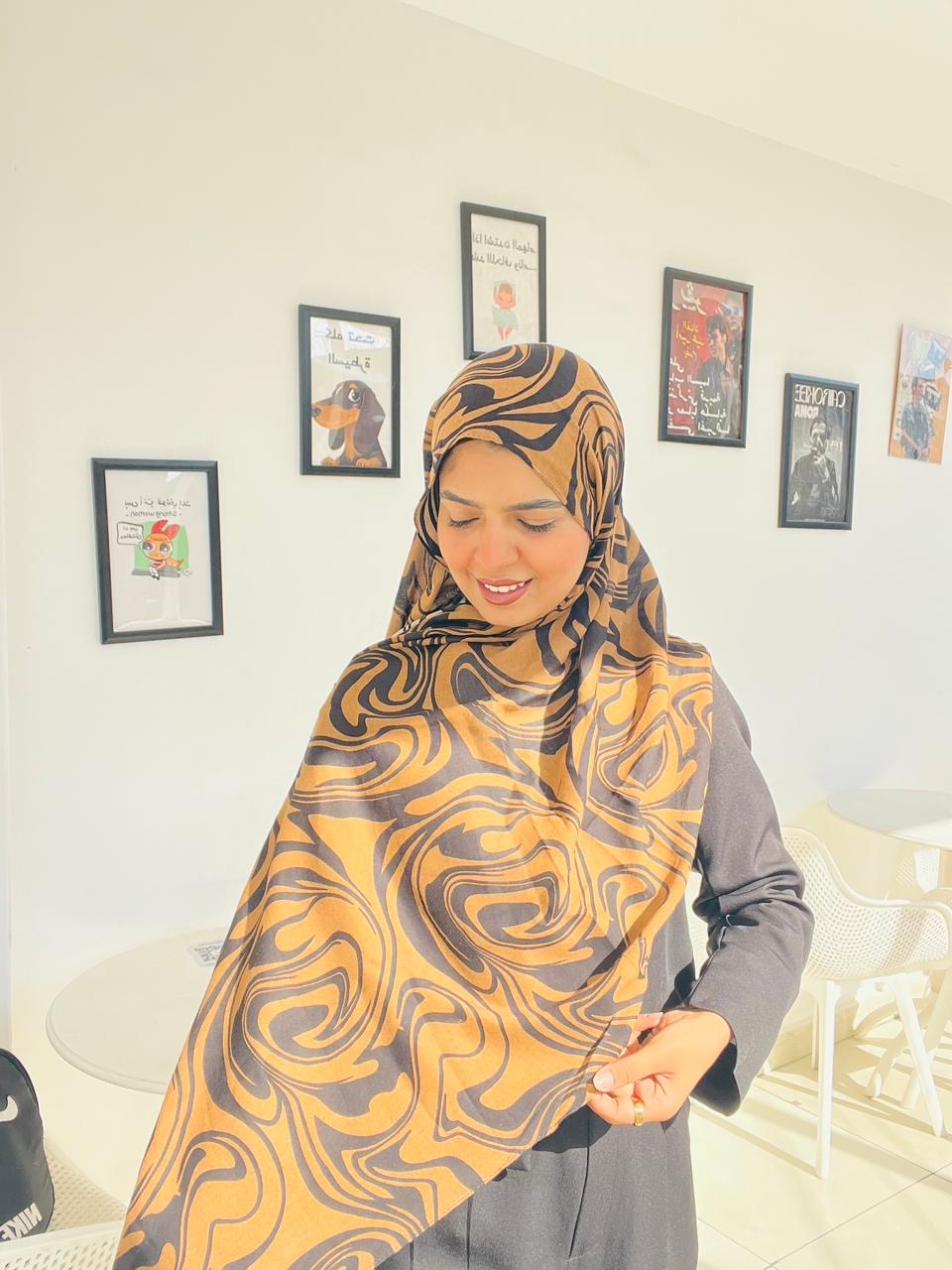 Printed Modal Hijab ( Marbella Brown)