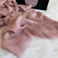 Ruffled Linen Hijab ( pink)