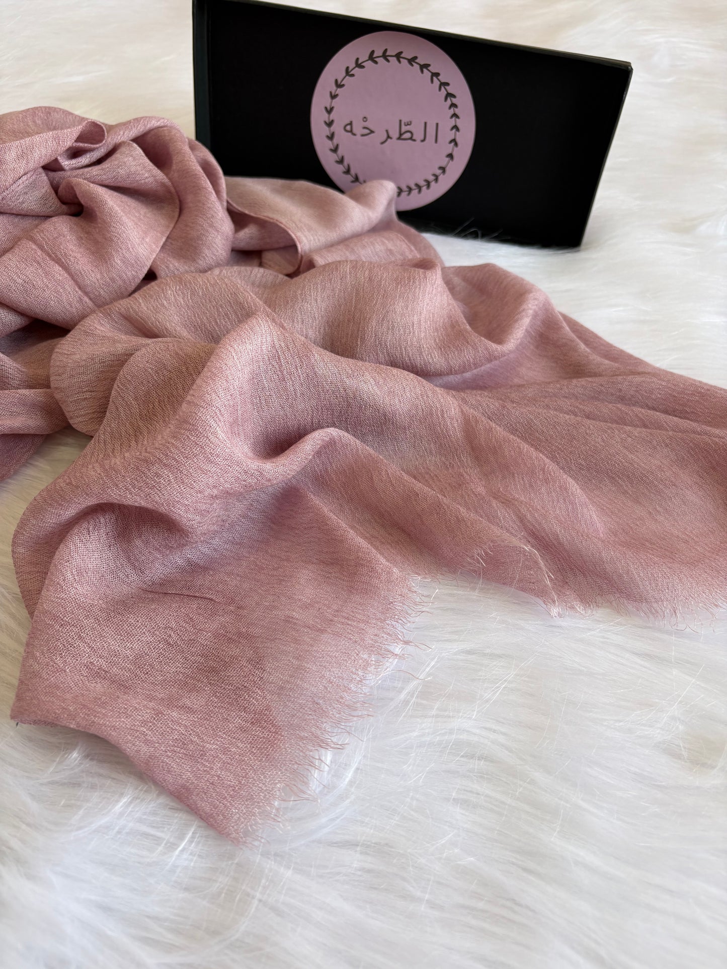 Ruffled Linen Hijab ( pink)