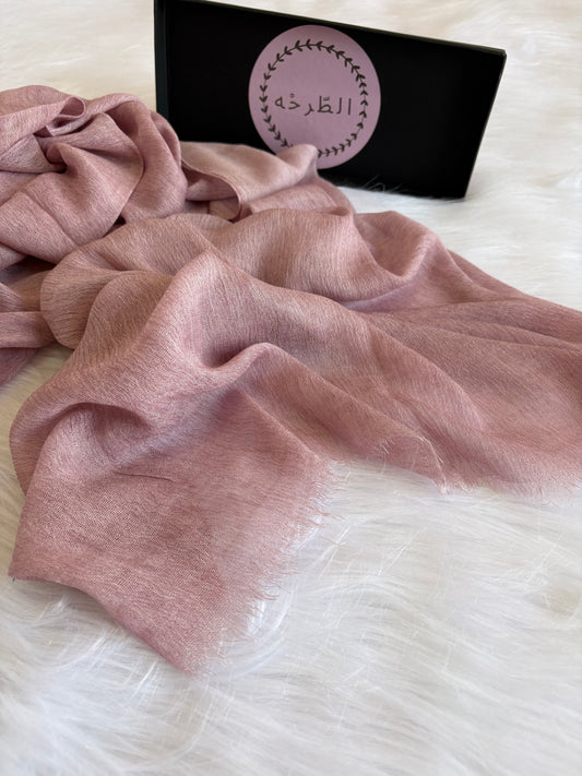 Ruffled Linen Hijab ( pink)