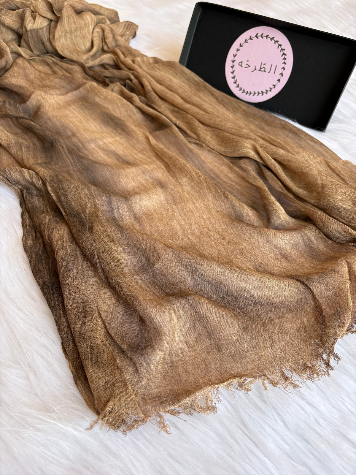 Colourful Linen Scarf ( Light Brwon )